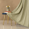 Aari Collection Embriodered Sheer Curtains, 40-50% Light Filtering Curtains - Pack of 2 - Vertical Weaves Sage Green