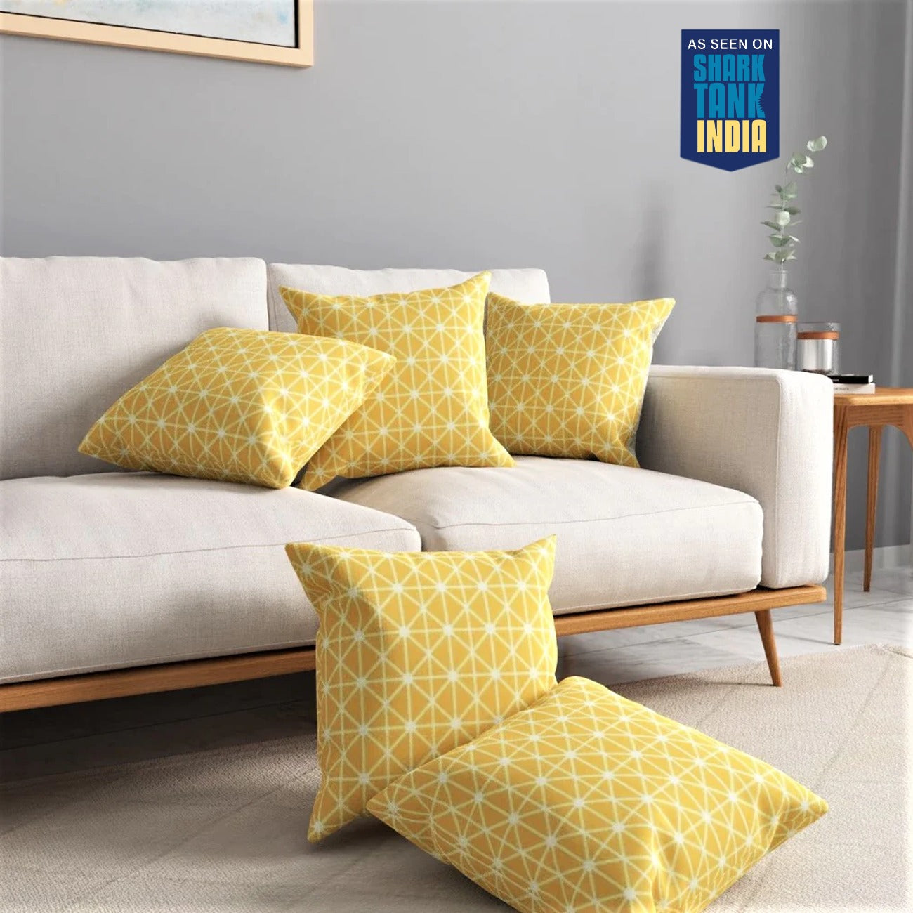 Cushions for cheap yellow sofa