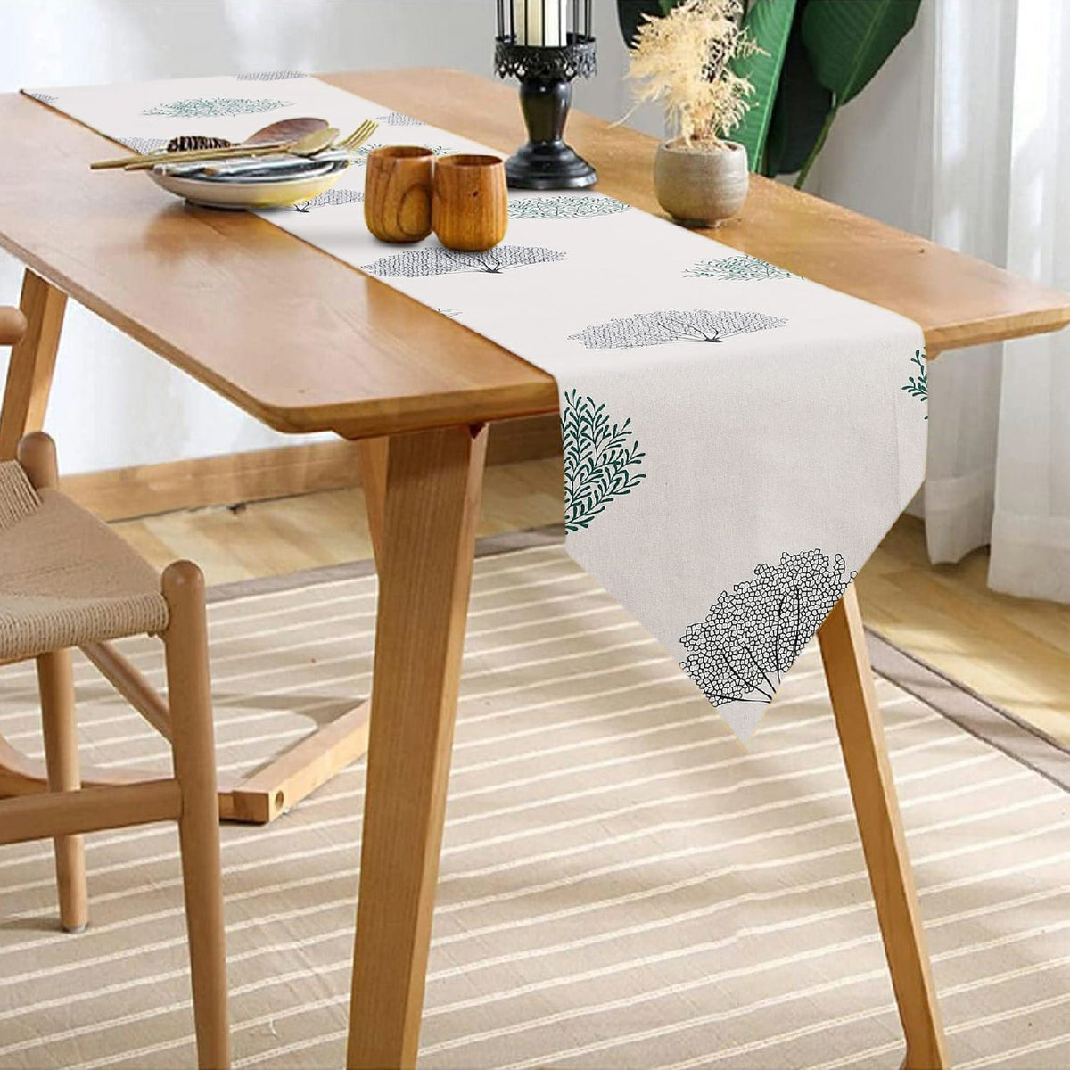 100% Cotton Table Cover & Table Runner, thick anti skid runner for 6 ...